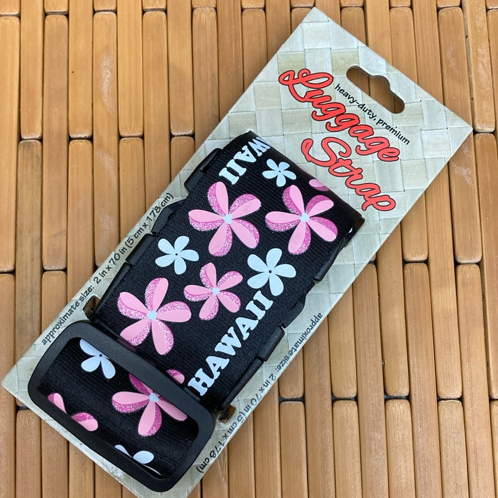 Hawaii Plumeria Flower Luggage Baggage Strap